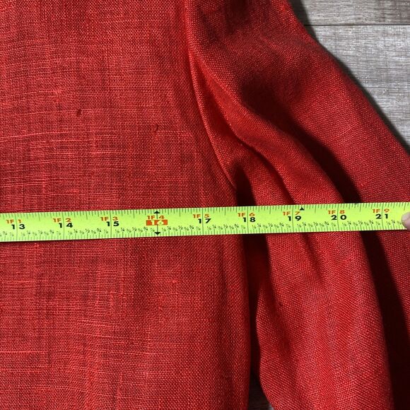 80s Vintage International Scene Red Linen Blazer Lined Double-Breasted Work - Picture 6 of 9